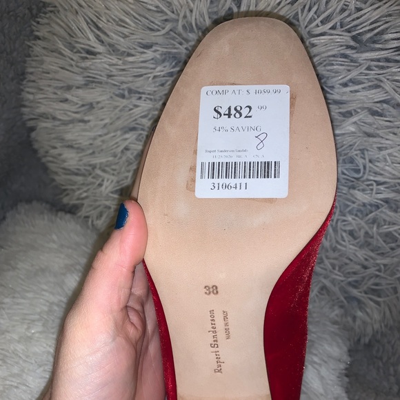 Rupert Sanderson Red Velvet Booties NWT - Picture 2 of 5